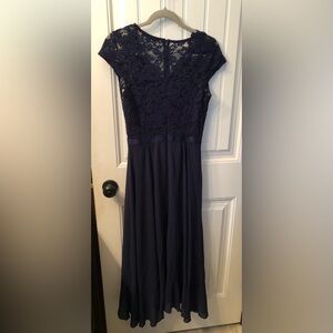 Elegant Navy Lace Dress NWT